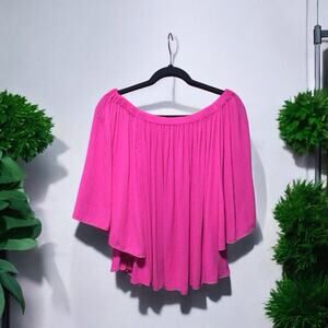 Vince Camuto Womens Off-The-Shoulder Pullover Top Pink Size Small